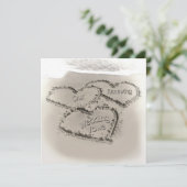 Beach Wedding Renewal - Sand Hearts Beach Kaart (Staand voorkant)