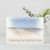 Beach Wedding Renewing Vows Uitnodiging (Staand voorkant)