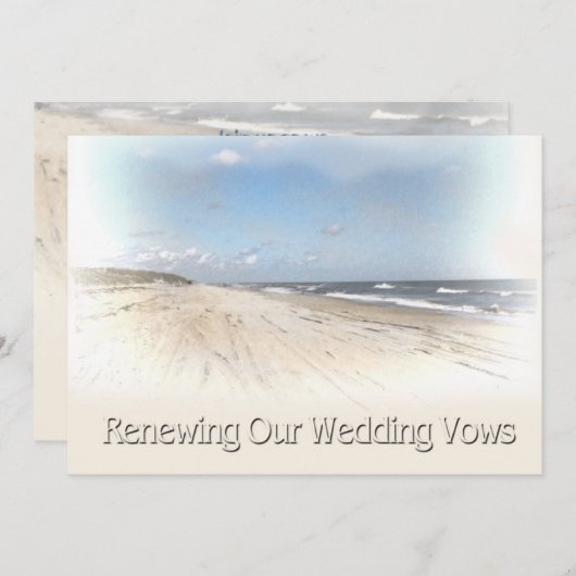 Beach Wedding Renewing Vows Uitnodiging (Voorkant / Achterkant)