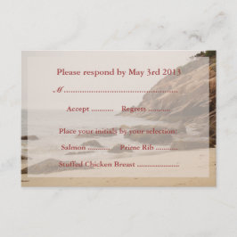 Beach Wedding Reply Cards - Rocky Beach RSVP Kaartje
