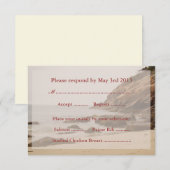 Beach Wedding Reply Cards - Rocky Beach RSVP Kaartje (Voorkant / Achterkant)