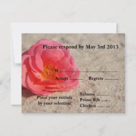 Beach Wedding Reply Cards - Roos op zand RSVP Kaartje
