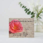 Beach Wedding Reply Cards - Roos op zand RSVP Kaartje (Staand voorkant)