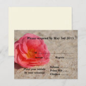 Beach Wedding Reply Cards - Roos op zand RSVP Kaartje (Voorkant / Achterkant)