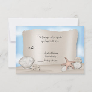 Beach Wedding Reply Cards RSVP Kaartje