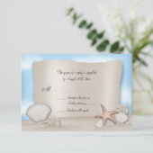 Beach Wedding Reply Cards RSVP Kaartje (Staand voorkant)