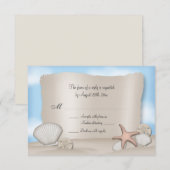 Beach Wedding Reply Cards RSVP Kaartje (Voorkant / Achterkant)
