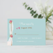 Beach Wedding Response Kaarten RSVP Kaartje (Staand voorkant)
