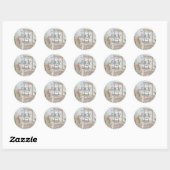Beach Wedding Retro Arbor Ronde Sticker (Vel)