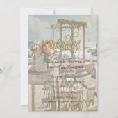 Beach Wedding Retro Arch Kaart (Voorkant)