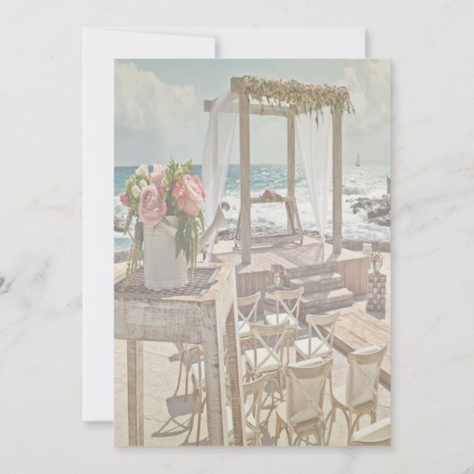 Beach Wedding Retro Arch Kaart (Achterkant)