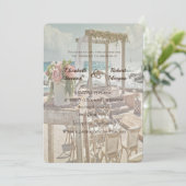 Beach Wedding Retro Arch Kaart (Staand voorkant)