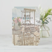 Beach Wedding Retro Arch Vrijgezellenfeest Kaart (Staand voorkant)