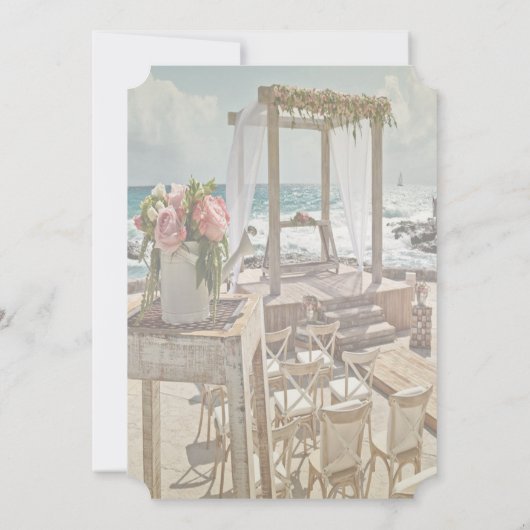 Beach Wedding Retro Arch Vrijgezellenfeest Kaart (Achterkant)