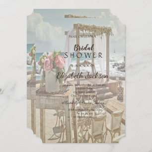 Beach Wedding Retro Arch Vrijgezellenfeest Kaart