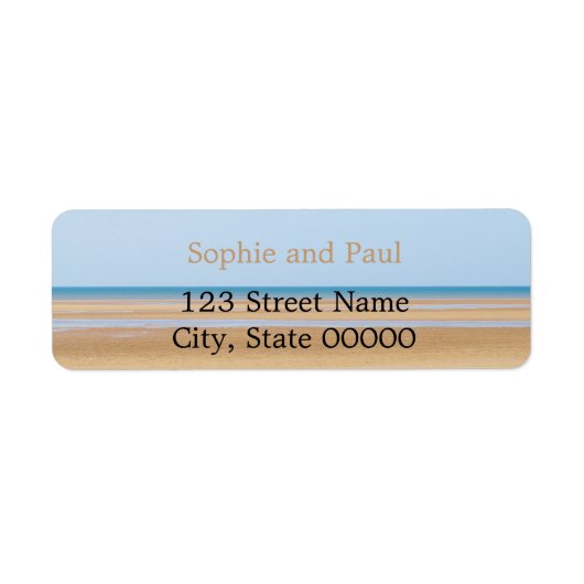 Beach Wedding Return Address Labels (Voorkant)