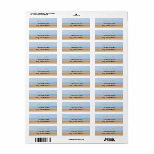 Beach Wedding Return Address Labels (Full Sheet)