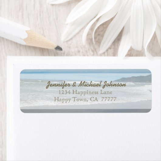 Beach Wedding Return-adreslabels Etiket (Insitu)