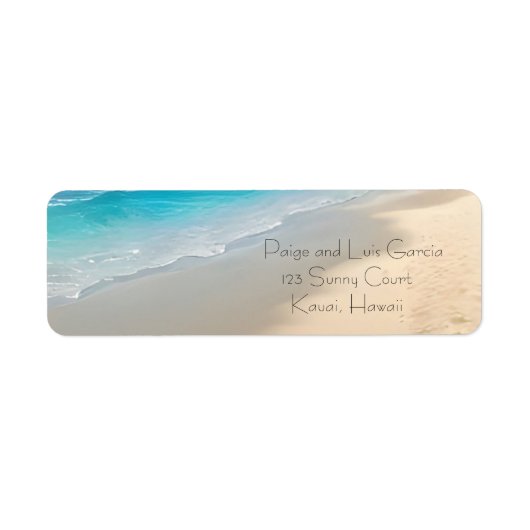 Beach Wedding Return-adreslabels Etiket (Voorkant)