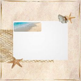 Beach Wedding Return-adreslabels Etiket