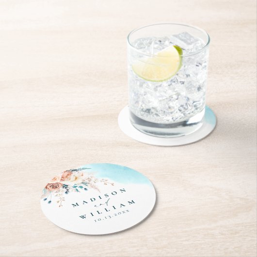 Beach Wedding Ronde Kartonnen Onderzetter (Insitu)