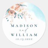 Beach Wedding Ronde Sticker (Voorkant)