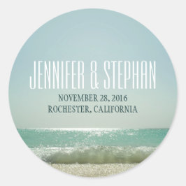 Beach Wedding Ronde Sticker