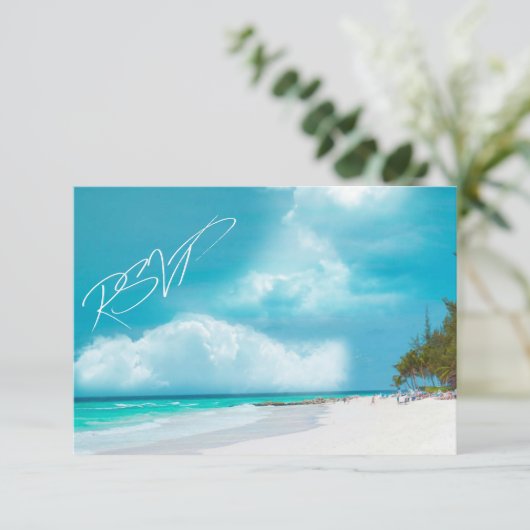 Beach Wedding RSVP (Staand voorkant)