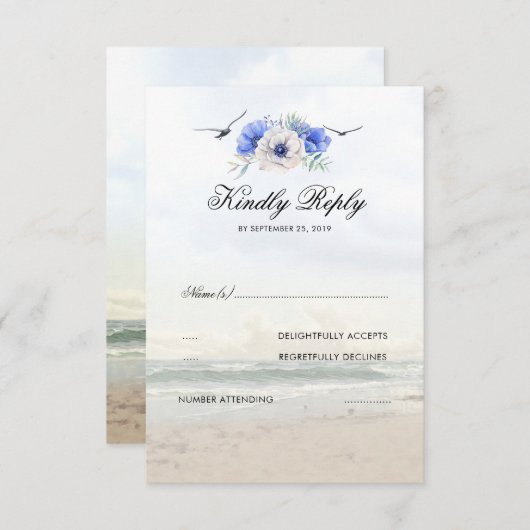 Beach Wedding RSVP (Voorkant / Achterkant)
