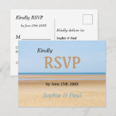 Beach Wedding RSVP Briefkaart (Voorkant / Achterkant)