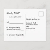 Beach Wedding RSVP Briefkaart (Achterkant)