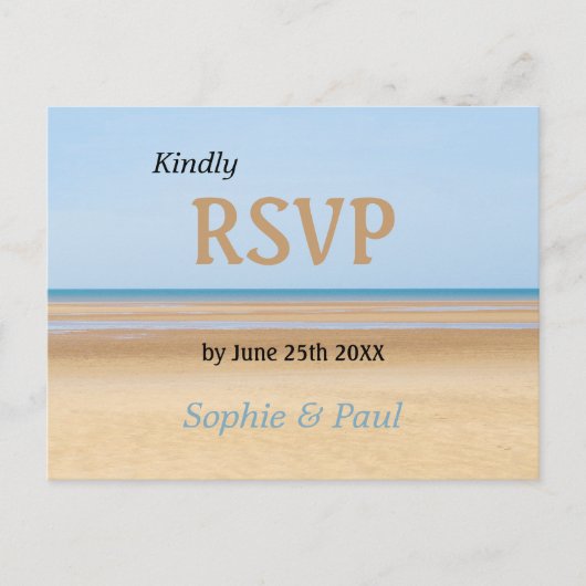 Beach Wedding RSVP Briefkaart (Voorkant)