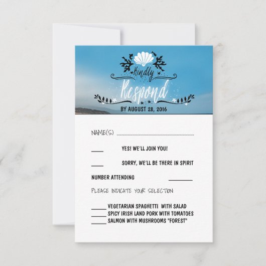 Beach Wedding RSVP-kaart RSVP Kaartje (Voorkant)