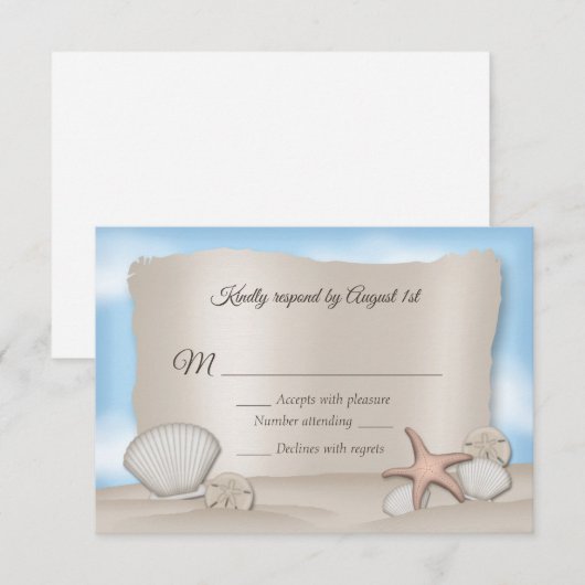 Beach Wedding RSVP-kaarten RSVP Kaartje (Voorkant / Achterkant)