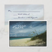 Beach Wedding RSVP-kaarten RSVP Kaartje (Voorkant / Achterkant)