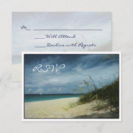 Beach Wedding RSVP-kaarten RSVP Kaartje (Voorkant / Achterkant)