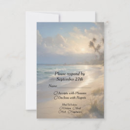 Beach Wedding RSVP Kaartje