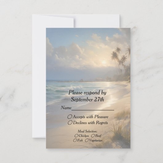 Beach Wedding RSVP Kaartje (Achterkant)