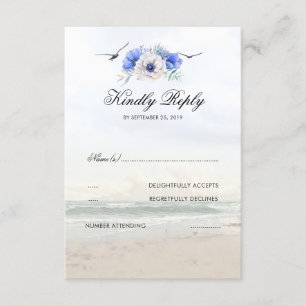 Beach Wedding RSVP Kaartje
