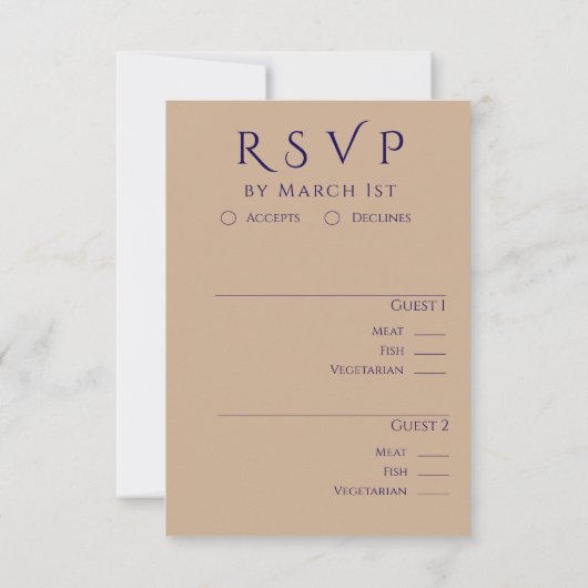 Beach Wedding RSVP-Maaltijden RSVP Kaartje (Achterkant)
