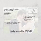 Beach Wedding RSVP met foto Uitnodiging Briefkaart (Achterkant)