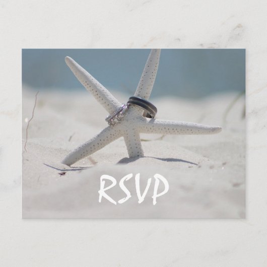 Beach Wedding RSVP met foto Uitnodiging Briefkaart (Voorkant)