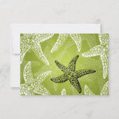 Beach Wedding RSVP Starfish Lime Green (Achterkant)