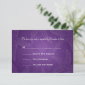 Beach Wedding RSVP Starfish Paars Kaartje (Staand voorkant)