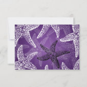 Beach Wedding RSVP Starfish Paars Kaartje (Achterkant)