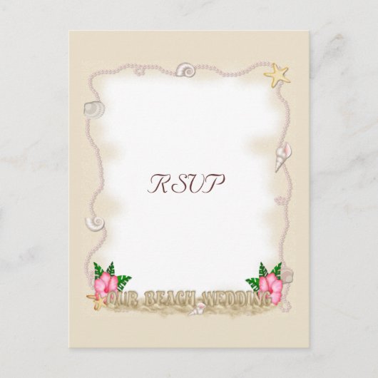Beach Wedding RSVP Uitnodiging Briefkaart (Voorkant)