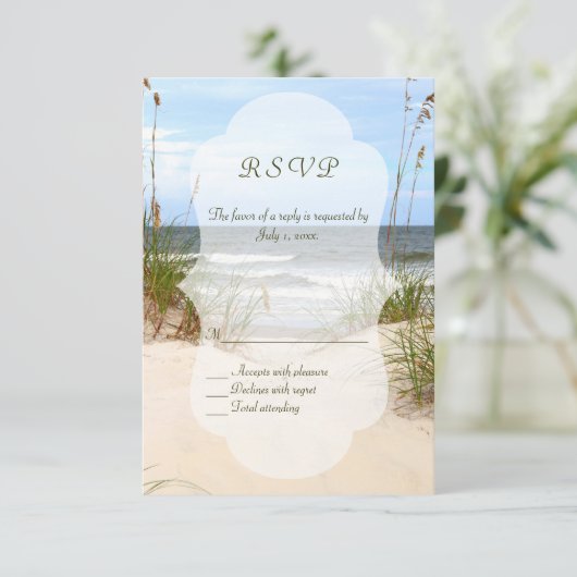 Beach Wedding RSVP's RSVP Kaartje (Staand voorkant)
