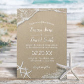 Beach Wedding Rustic Baby's Breath & Starfish Kaart