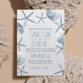 Beach Wedding Rustic Starfish & Sand Dollar Kaart
