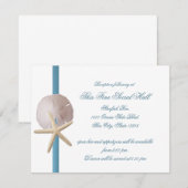 Beach Wedding Sand Dollar and Starfish Reception Kaart (Voorkant / Achterkant)